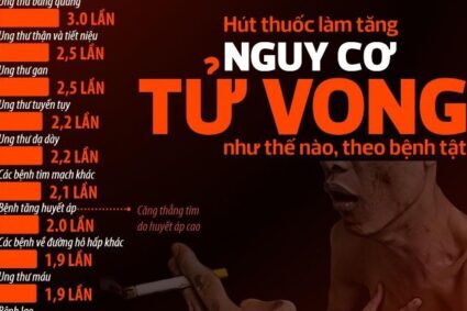 Hút thuốc làm tăng nguy cơ tử vong như thế nào, theo bệnh tật?